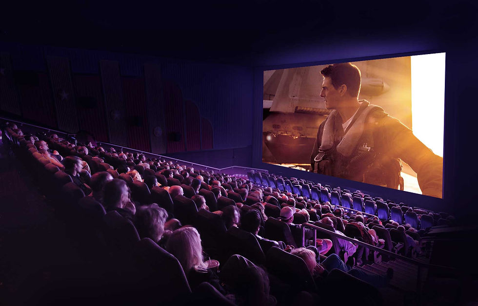 Top Gun: Maverick on a Movie Theater Screen