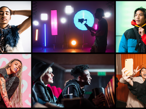 Collage of moviegoing and creator images