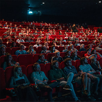 Movie audience at the theater