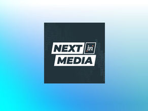 Next in Media logo on gradient background